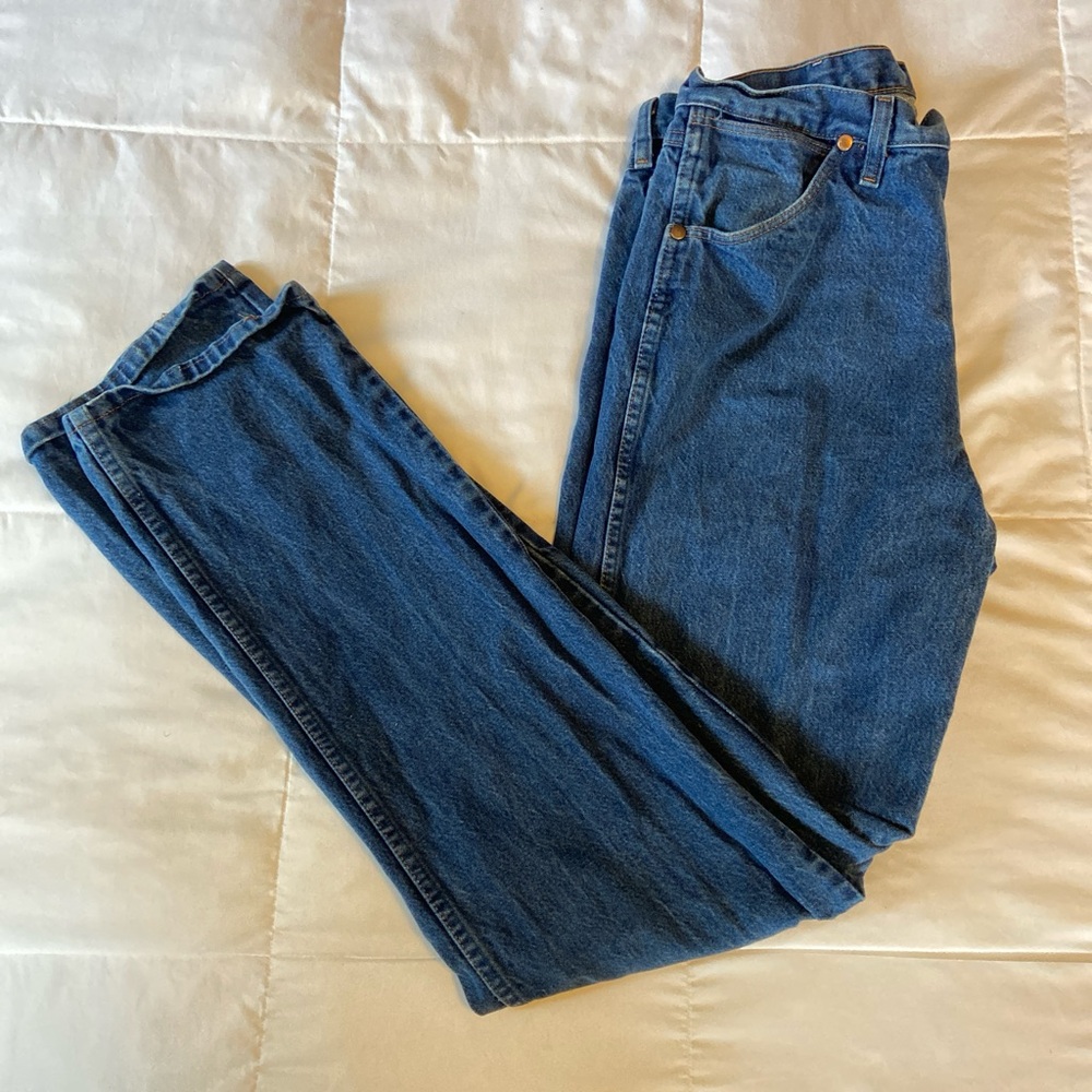 Wrangler Cowboy Cut Jeans 36x34 Blue Denim Original Big and Tall